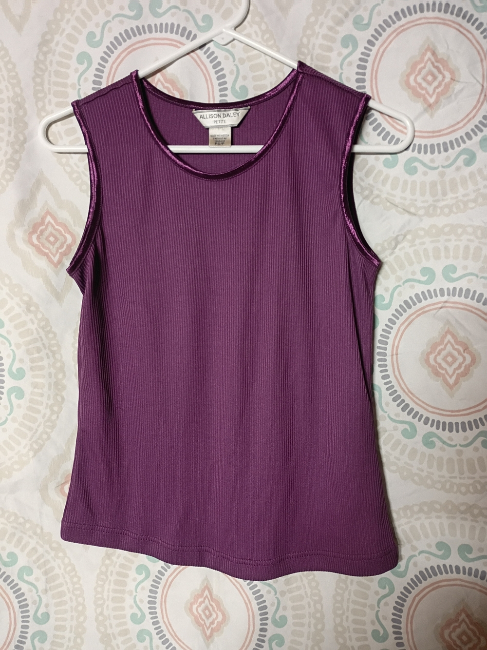 Allison Daley Plum Ribbed Sleeveless Tank